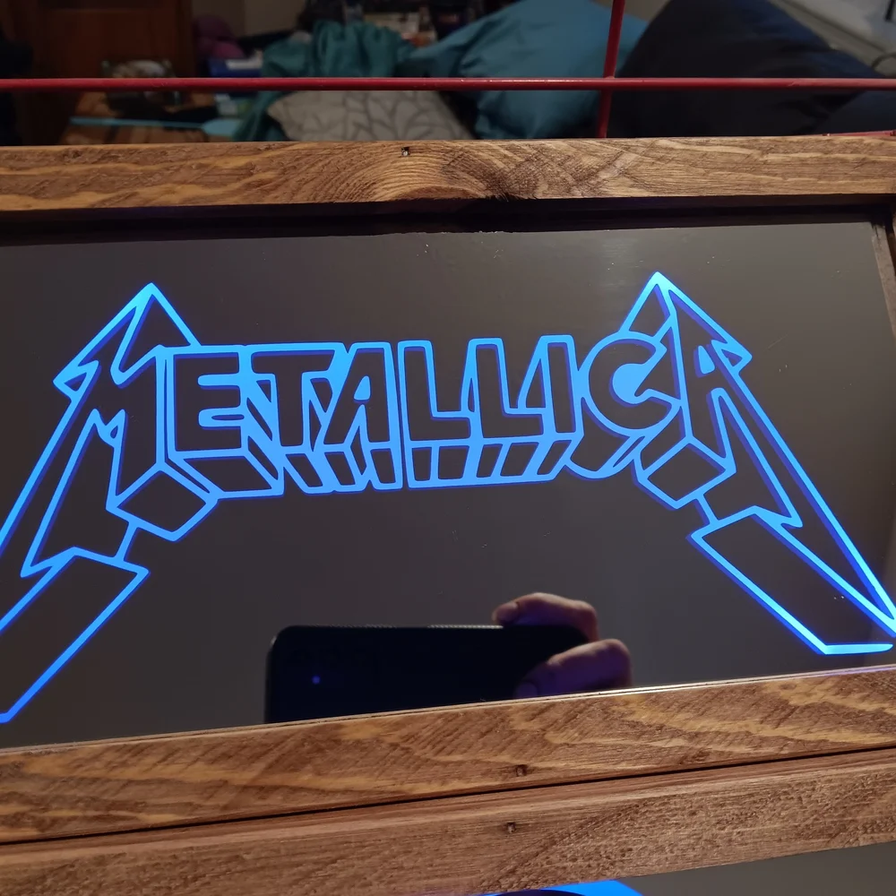 Metallica LED Mirror with Wooden Frame